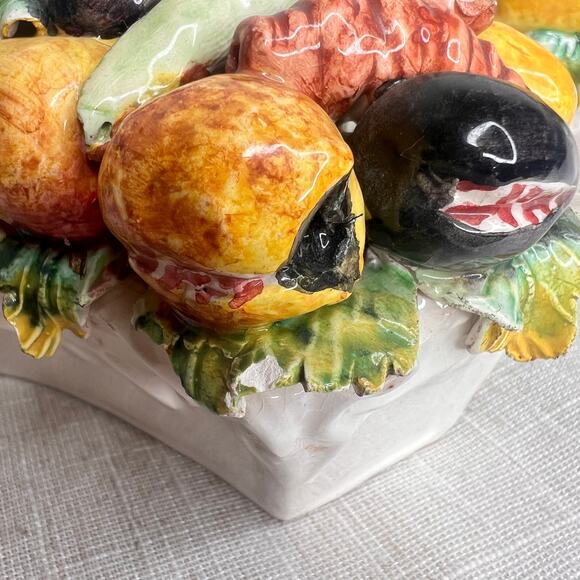 Vintage Large Italian Majolica Vegetable Topiary Centerpiece Ring 8 Piece Set - Picture 11 of 16